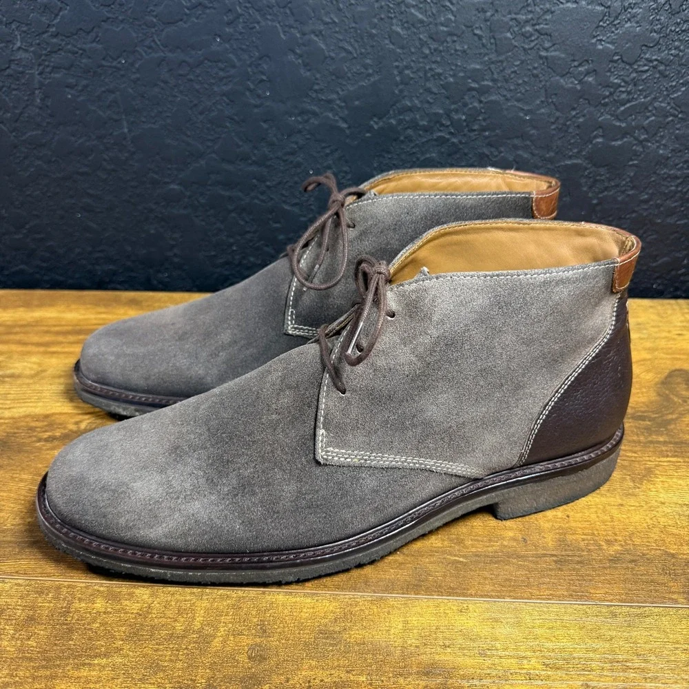 Johnston & Murphy 25-3019 Grey Suede Leather Chukka Desert Boots Mens 11.5M